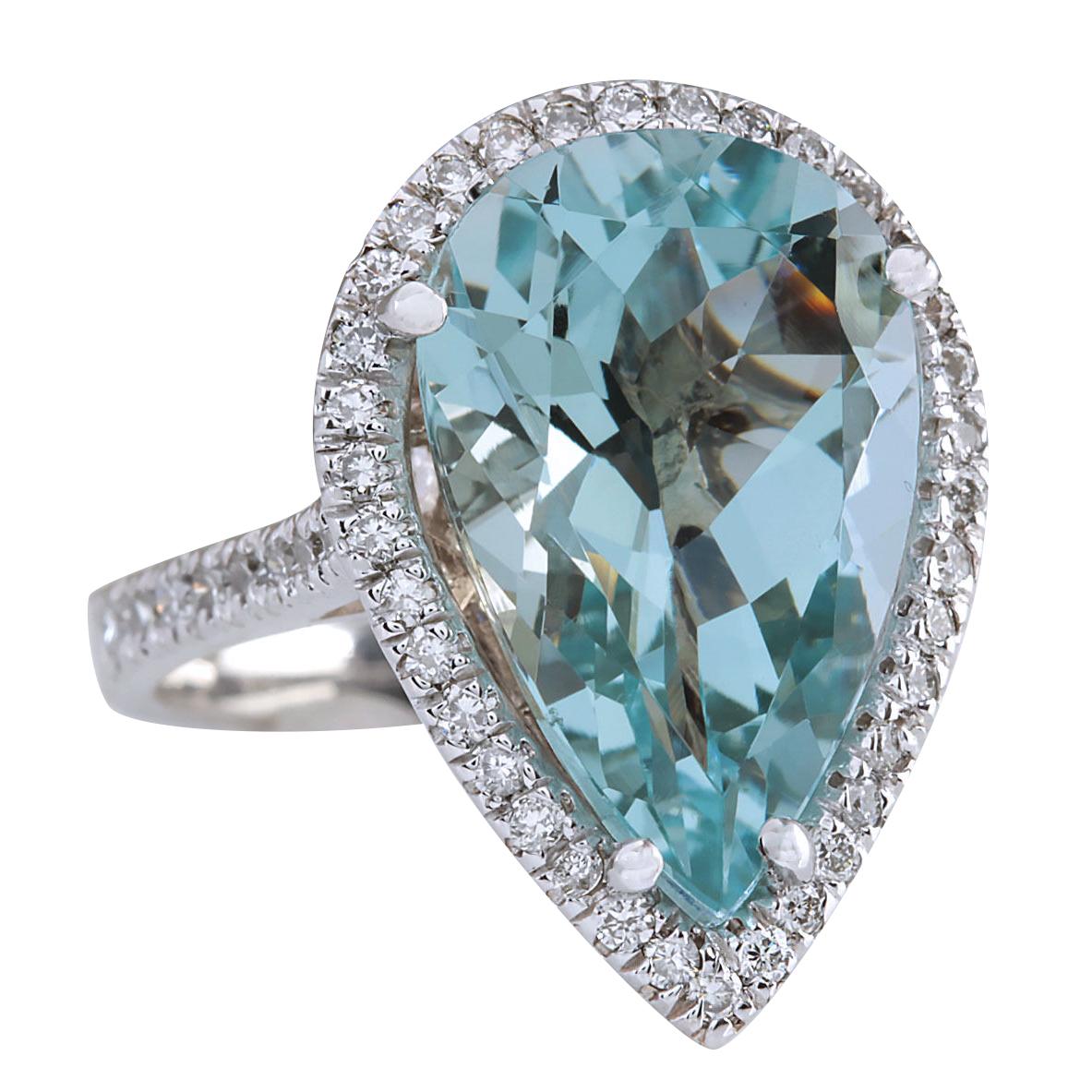 14kt White Gold Natural Aquamarine & Diamond Round Stud Earrings – Elizabeth Jewelry (Made In USA)