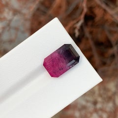 8.35 Carat Natural Loose Bi Colour Tourmaline Emerald Shape Gemstone