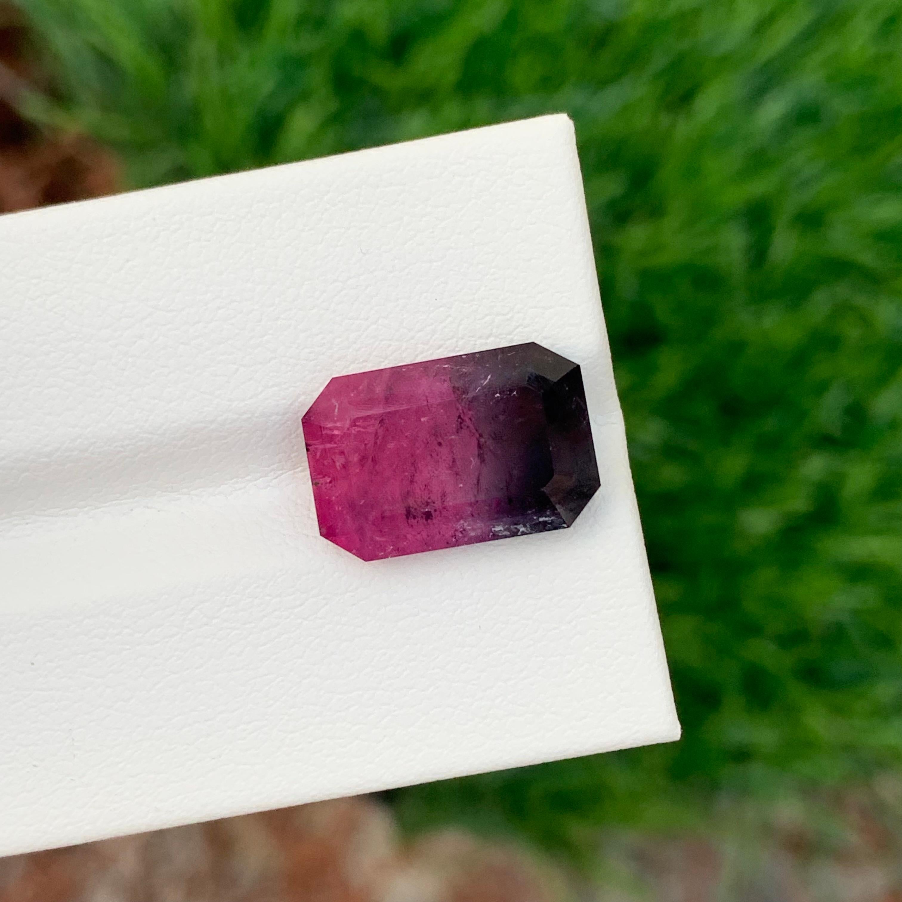 8.35 Carat Natural Loose Bi Colour Tourmaline Emerald Shape Gemstone For Sale 1