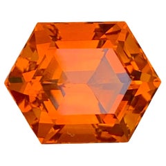 8.35 Carat Natural Loose Madeira Citrine Hexagon Shape Gem