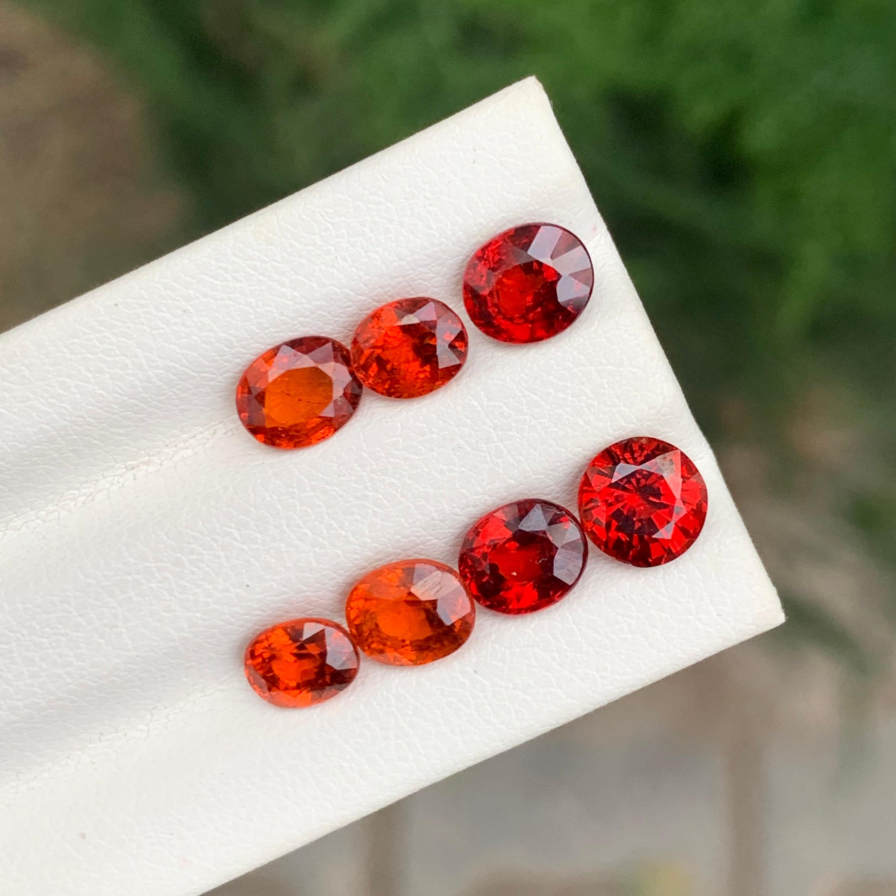 Lot de grenats spessartines naturels non sertis de 8.35 carats pour la fabrication de bijoux Unisexe en vente