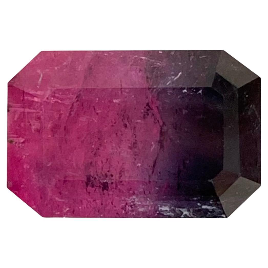 8.35 Carats Natural Loose Bicolour Tourmaline Gemstone Emerald Shape en vente