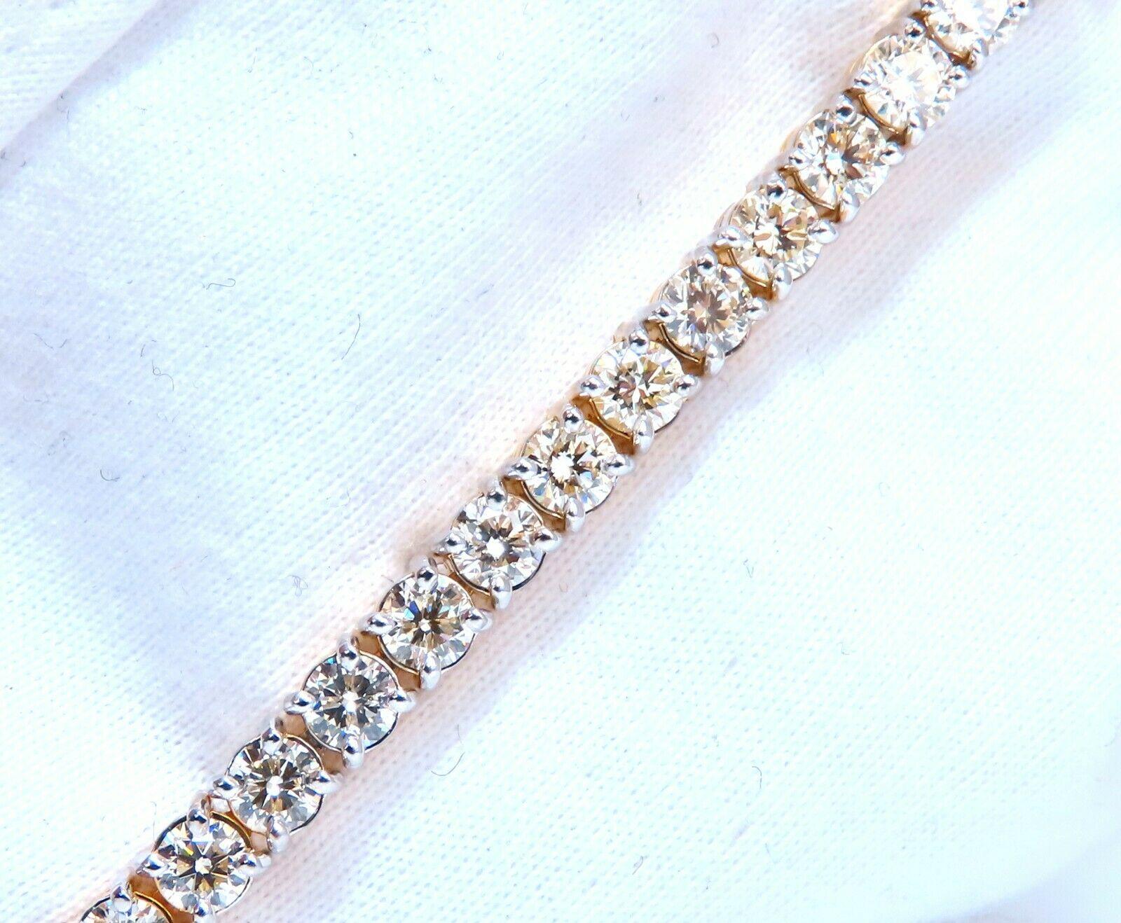 Bracelet tennis 14 carats avec diamants ronds brillants naturels de 8,35 carats en vente 3