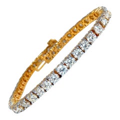 8.35ct Natural Round Brilliant Diamonds Tennis Bracelet 14kt*