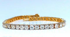 Bracelet tennis 14 carats avec diamants ronds brillants naturels de 8,35 carats