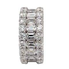 Sebastian Bernards 8.36 Ct Emerald Cut/Round Diamond 18k Gold Eternity Ring