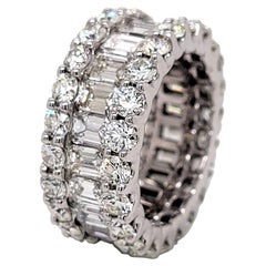 Sebastian Bernards 8.36 Ct Emerald Cut/Round Diamond 18k Gold Eternity Ring