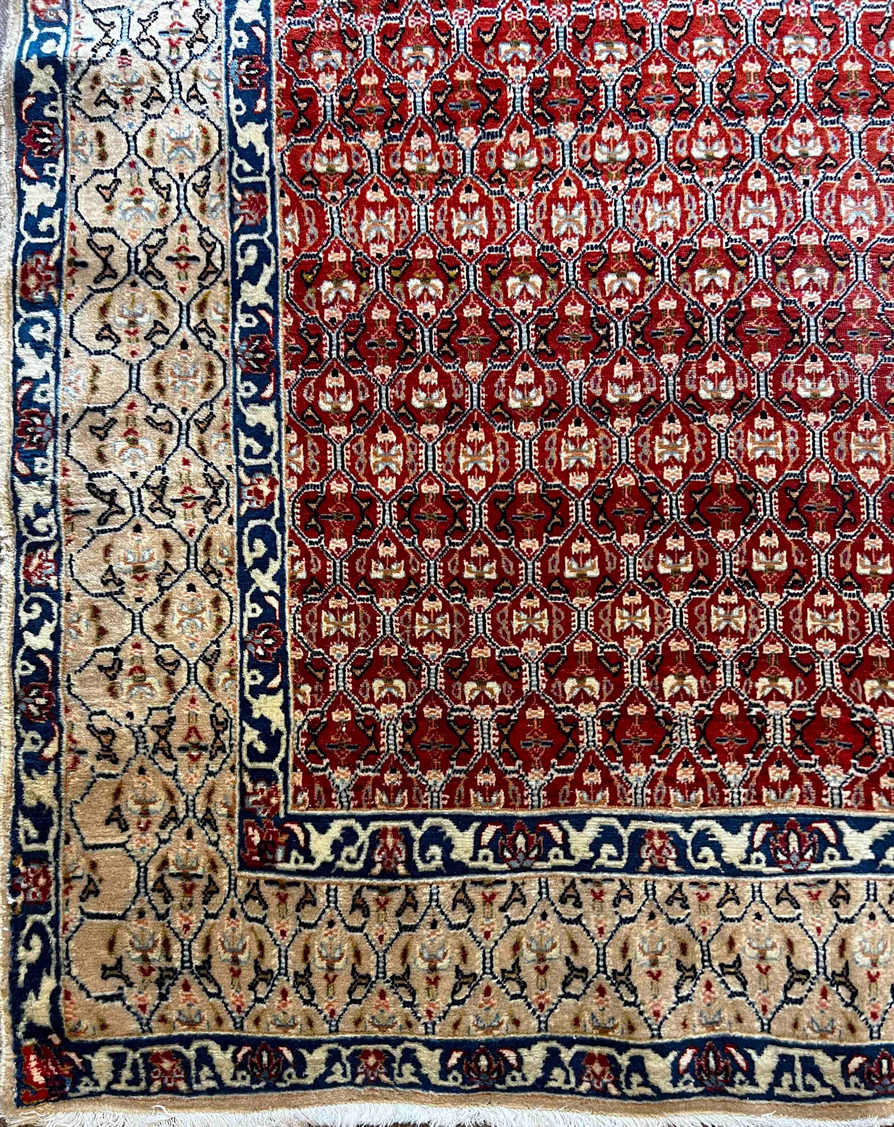 836 - Bonita alfombra vintage Nain mediados del siglo XX en venta