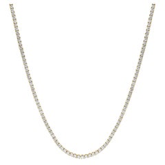 8.37 Karat Diamant-Tennis-Halskette aus 14K Gelbgold