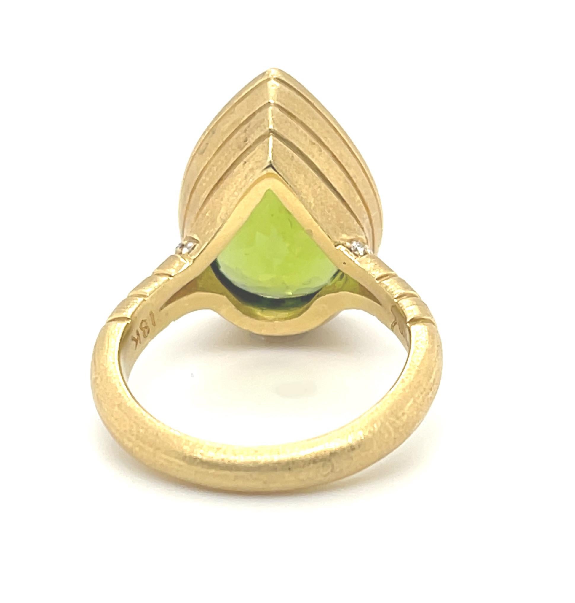 pear shaped peridot ring