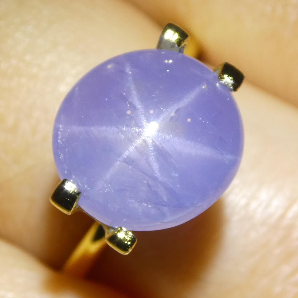 8.37ct Cabochon ovale de saphir bleu étoilé du Sri Lanka en vente 8