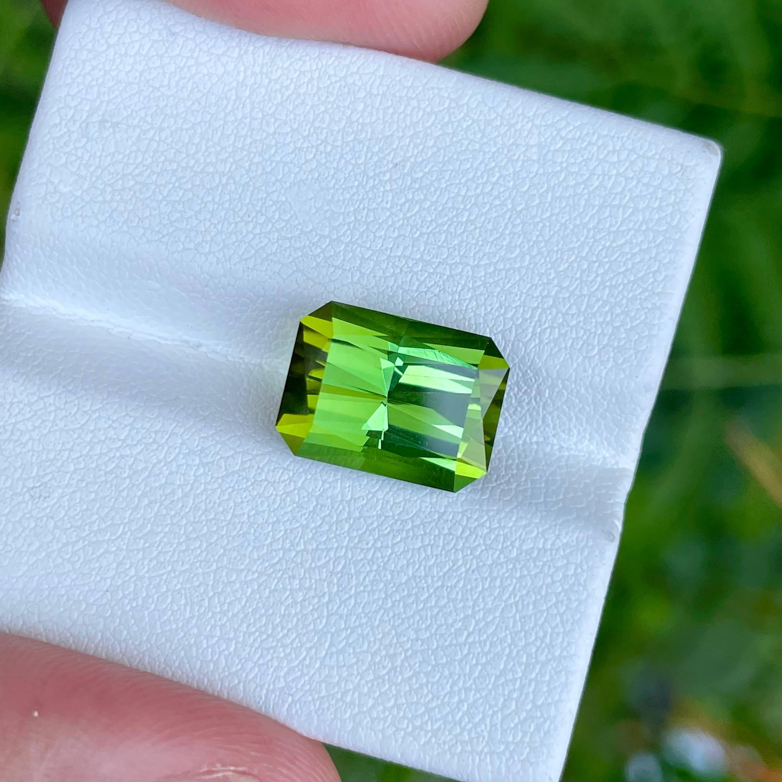 Weight 8.38 carats
Dimensions 13x9.5x8.05 mm
Treatment none 
Origin Afghanistan 
Clarity loupe clean 
Shape octagon 
Cut scissors 




The Green Tourmaline Stone you possess is a captivating gem of natural origin, originating from the rich