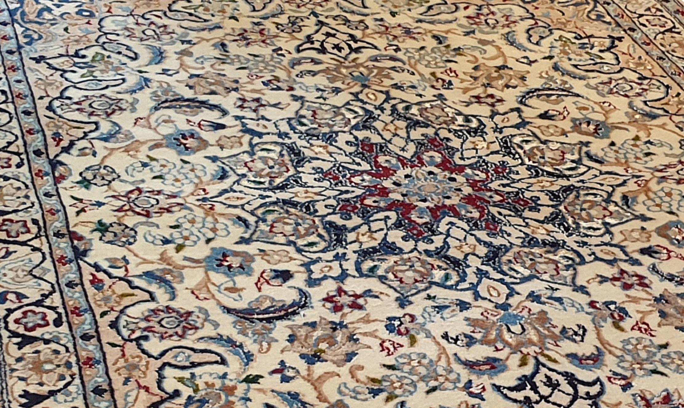 Hand-Knotted 838 - Nice Vintage Nain Rug For Sale