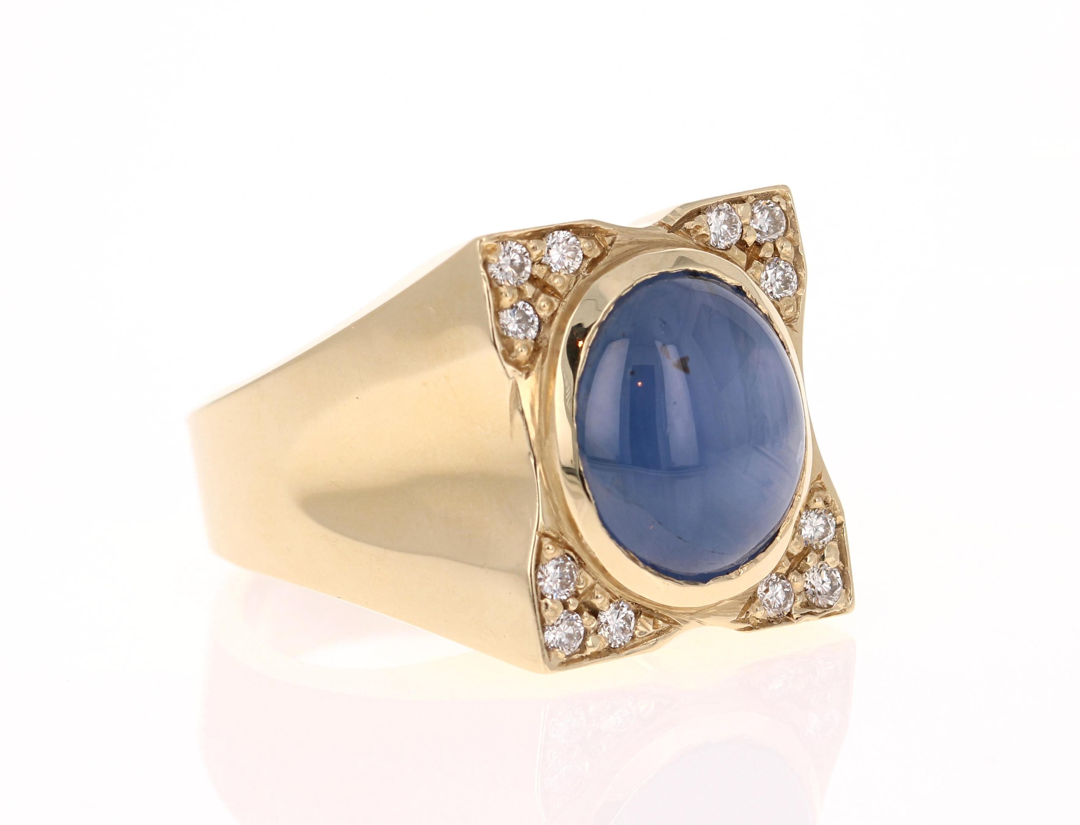 We also carry a unique Men's Collection of Wedding Bands & Rings! 

This amazing piece is set with a natural Burmese Blue Sapphire that has No indications of heating. It weighs 8.12 Carats. It also has 12 Round Cut Diamonds that weigh 0.27 Carats.