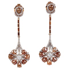 8.39 Carat Fancy Diamond 18 Karat Gold Earrings