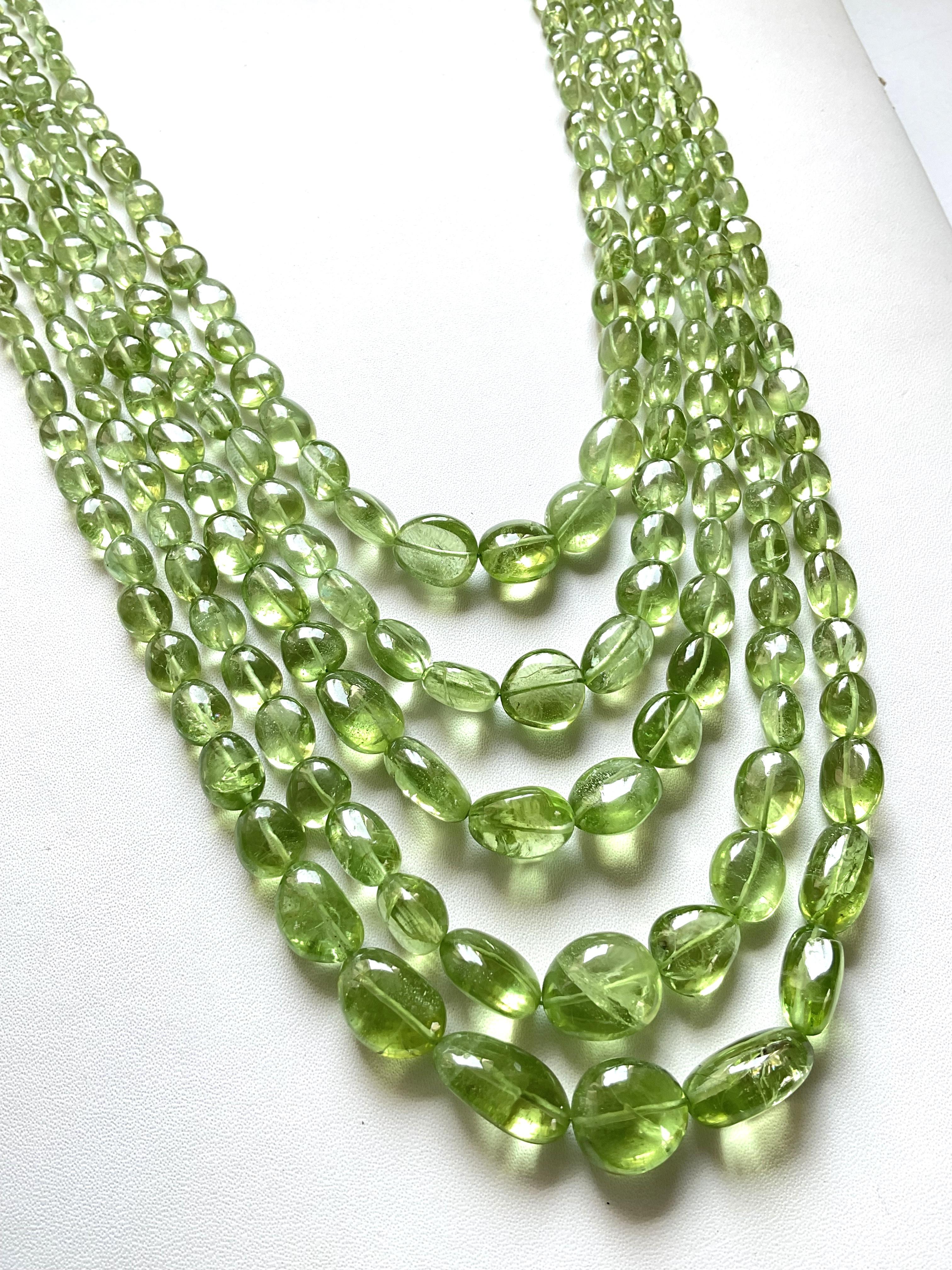 Women's or Men's 839.05 carats apple green peridot top quality plain tumbled natural necklace gem For Sale