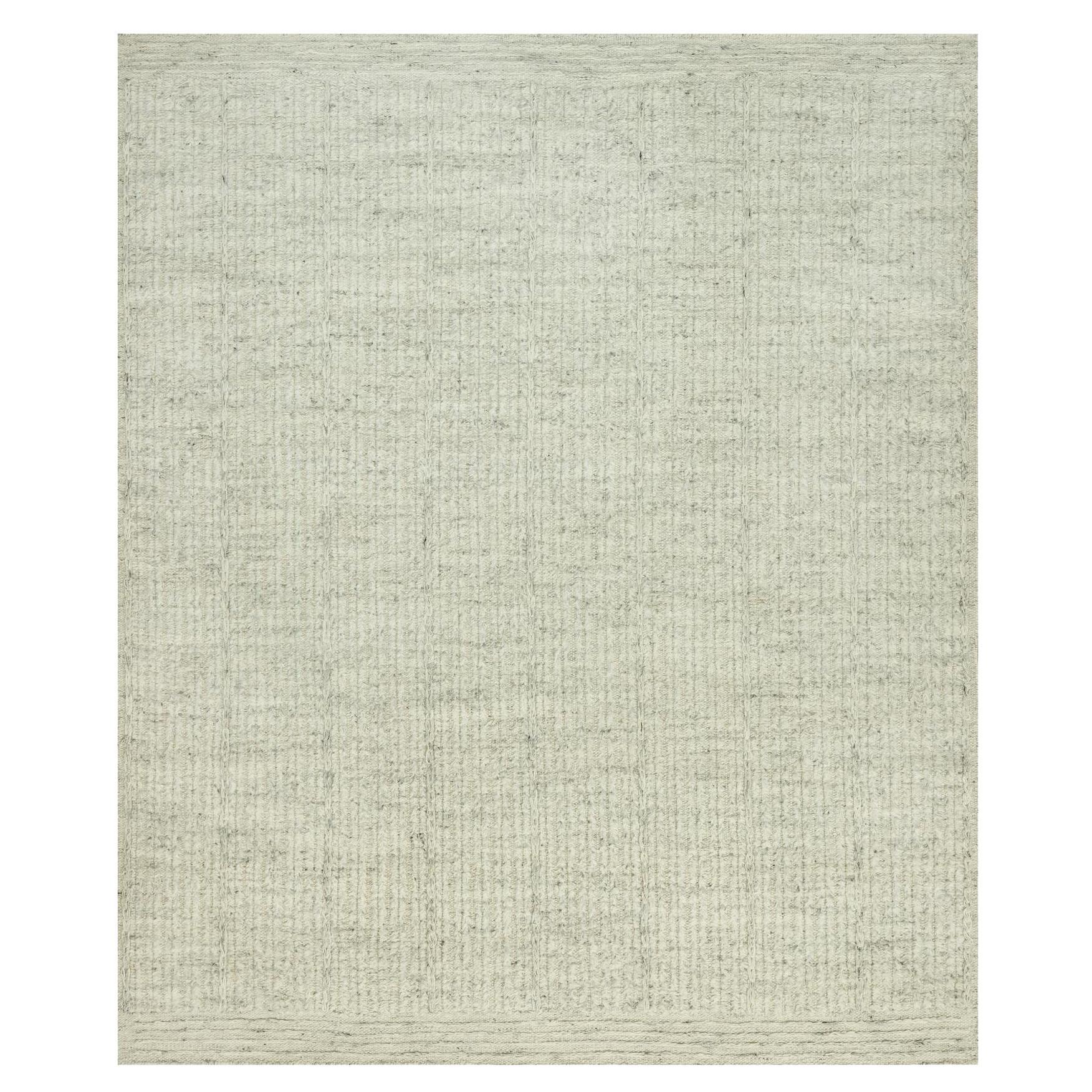 8'3 "x10' Tappeto orientale Coventry Gray Corde Collection in lana a trama piatta intrecciata a mano in vendita