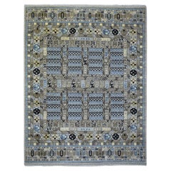 8'3"x10' Grauer afghanischer Ersari aus Wolle mit Hutchlu-Design, handgeknüpfter orientalischer Teppich