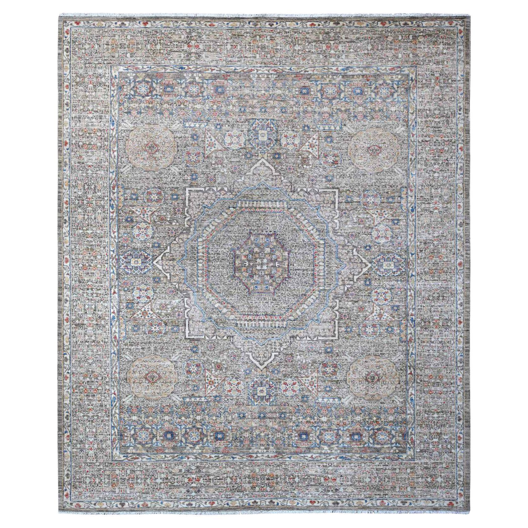 8'3"x10' Aryana 14ème siècle motif Mamluk en laine nouée à la main