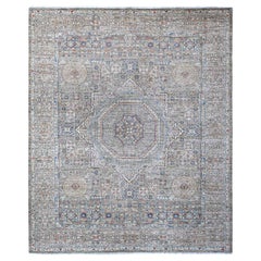8'3"x10' Aryana 14ème siècle motif Mamluk en laine nouée à la main