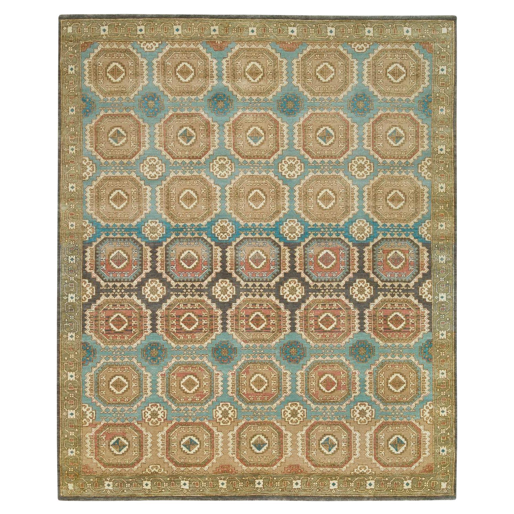 8'3 "x10' Tapis d'Orient noué à la main, teintures naturelles, poils doux et luxuriants en vente