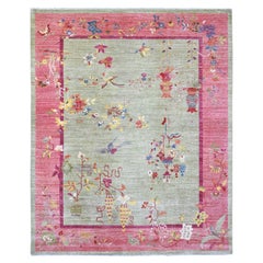 8'3 "x10' Laurel Green Chinese Art Deco Inspired Peshawar Hand Knots Rugs (tapis de laine noué à la main)