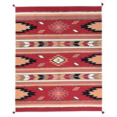 8'3"x10' Red Southwest Geometric Design Hand Woven Flat Weave Wool Oriental Rug