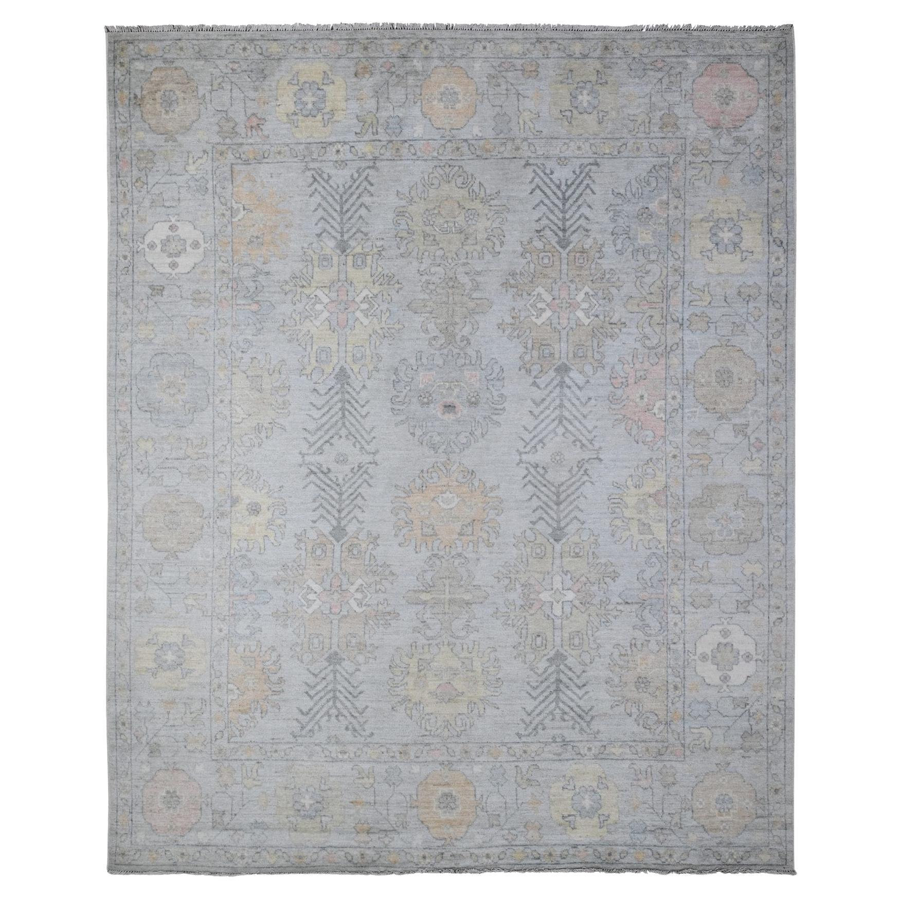 8
3 "x10
 Alfombra Oriental Angora Oushak Gris Cáliz Plateado de Tintes Vegetales en venta