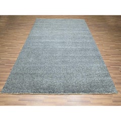 8'3"x10'1" Anchor Gray Salt and Pepper Design Tone on Tone Hand Knotted Wool Rug