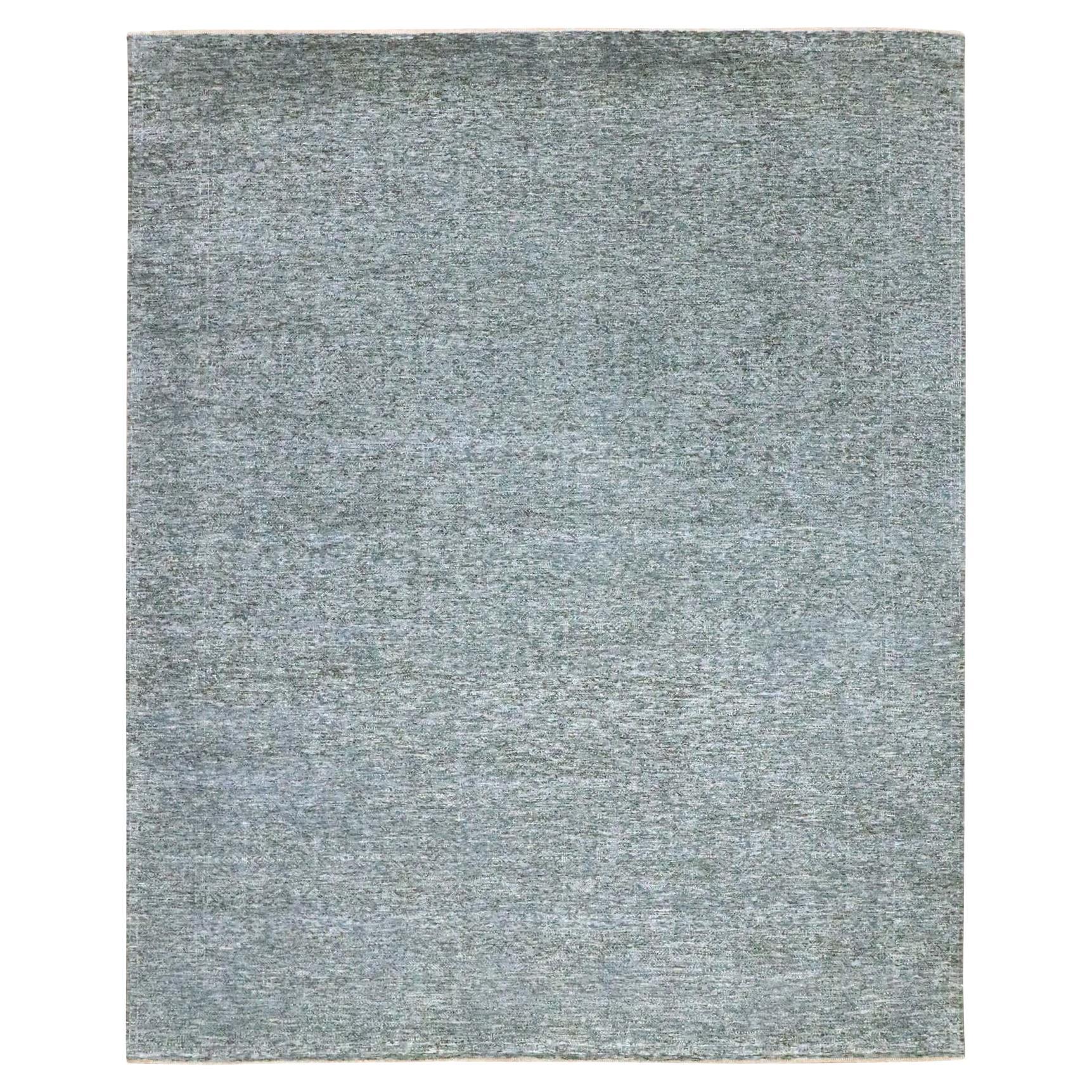 8'3"x10'1" Anchor Gray Salt and Pepper Design Tone on Tone Hand Knotted Wool Rug