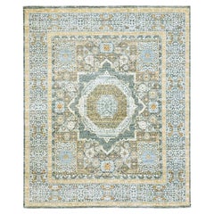 8'3 "x10'1" Charcoal Gray Mamluk Design Hand Knotsted Pure Wool Oriental Rug (tapis oriental en pure laine)