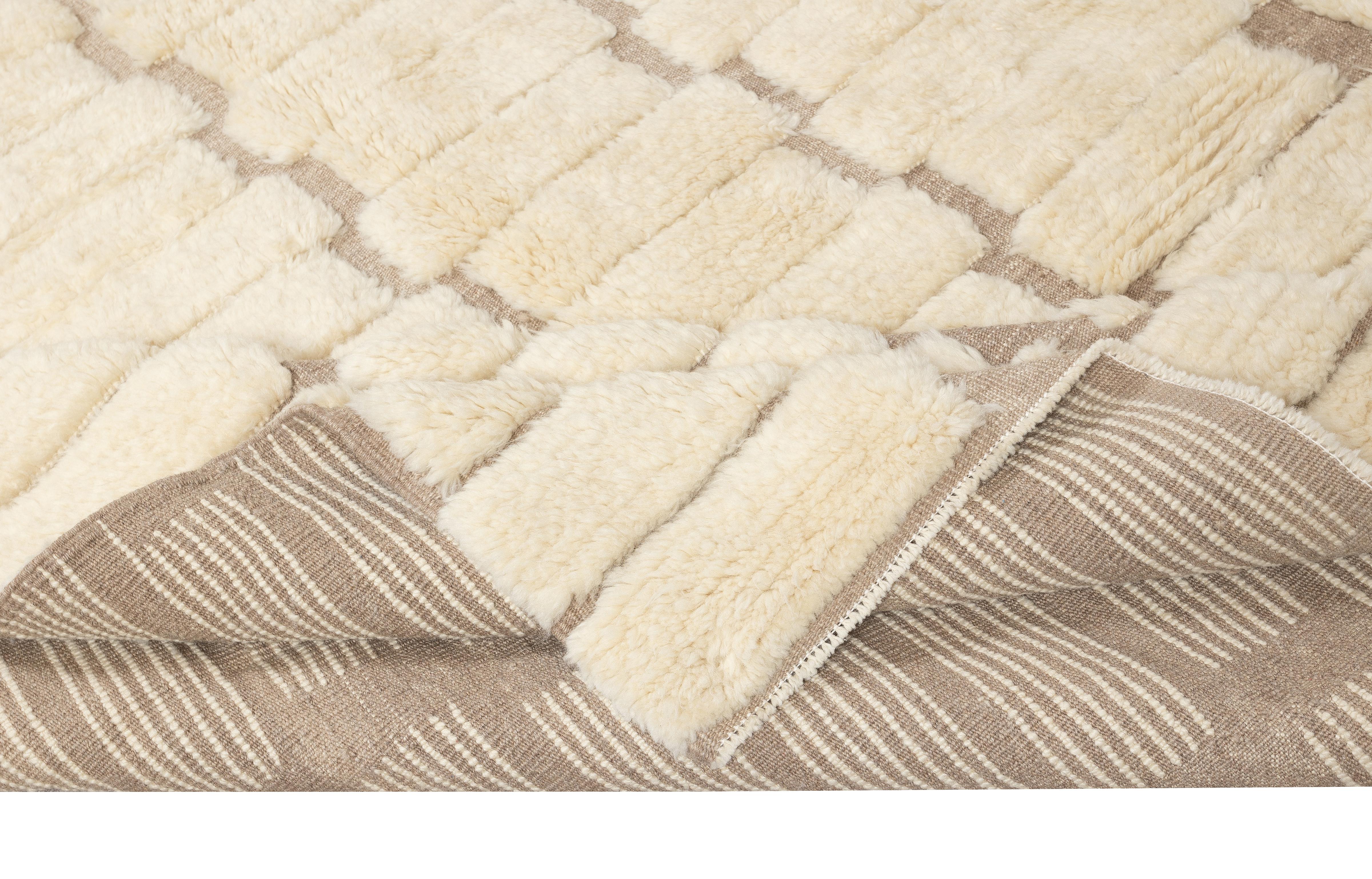 Alfombra Tulu Anudada a Mano 8,3x10,2 Pies. Lana natural. Alfombra moderna de pelo suave Turco en venta