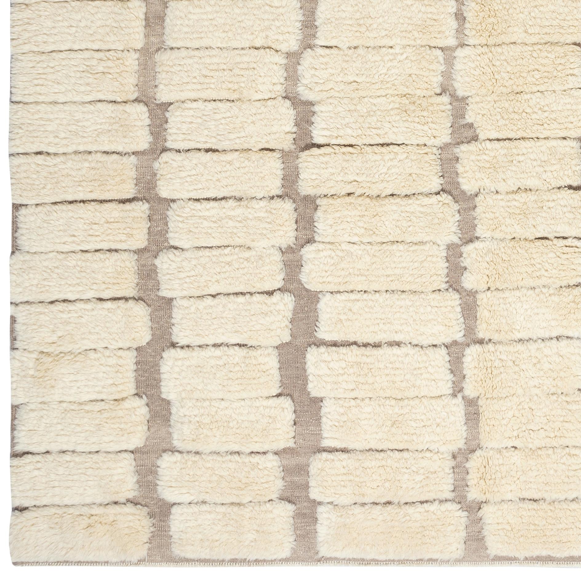 Alfombra Tulu Anudada a Mano 8,3x10,2 Pies. Lana natural. Alfombra moderna de pelo suave en venta 1