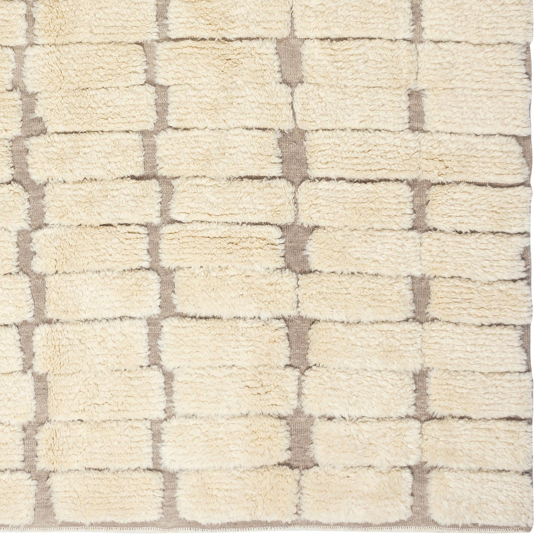 Alfombra Tulu Anudada a Mano 8,3x10,2 Pies. Lana natural. Alfombra moderna de pelo suave en venta 2