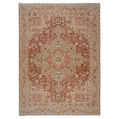 8.3x10.7 ft Antique Persian Heriz Rug, 100% Wool, Circa 1920