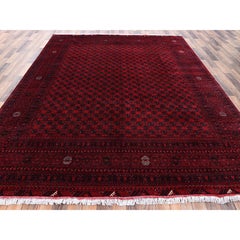 Handgeknüpfter Wollteppich, 251 x 338 cm, roter Khamyab-Turkaman mit Khoja-Roshni-Muster