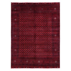 Handgeknüpfter Wollteppich, 251 x 338 cm, roter Khamyab-Turkaman mit Khoja-Roshni-Muster