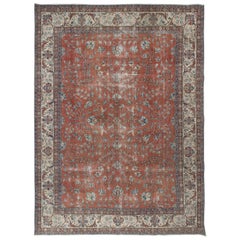 Tappeto di lana vintage fatto a mano 8.3x11.2 Ft, tappeto floreale turco fatto a mano di grandi dimensioni