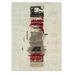 8'3"x11'3"  Tappeto Orientale in Lana Gabbeh di Lori Buft Annodato a Mano Bianco Pergamena