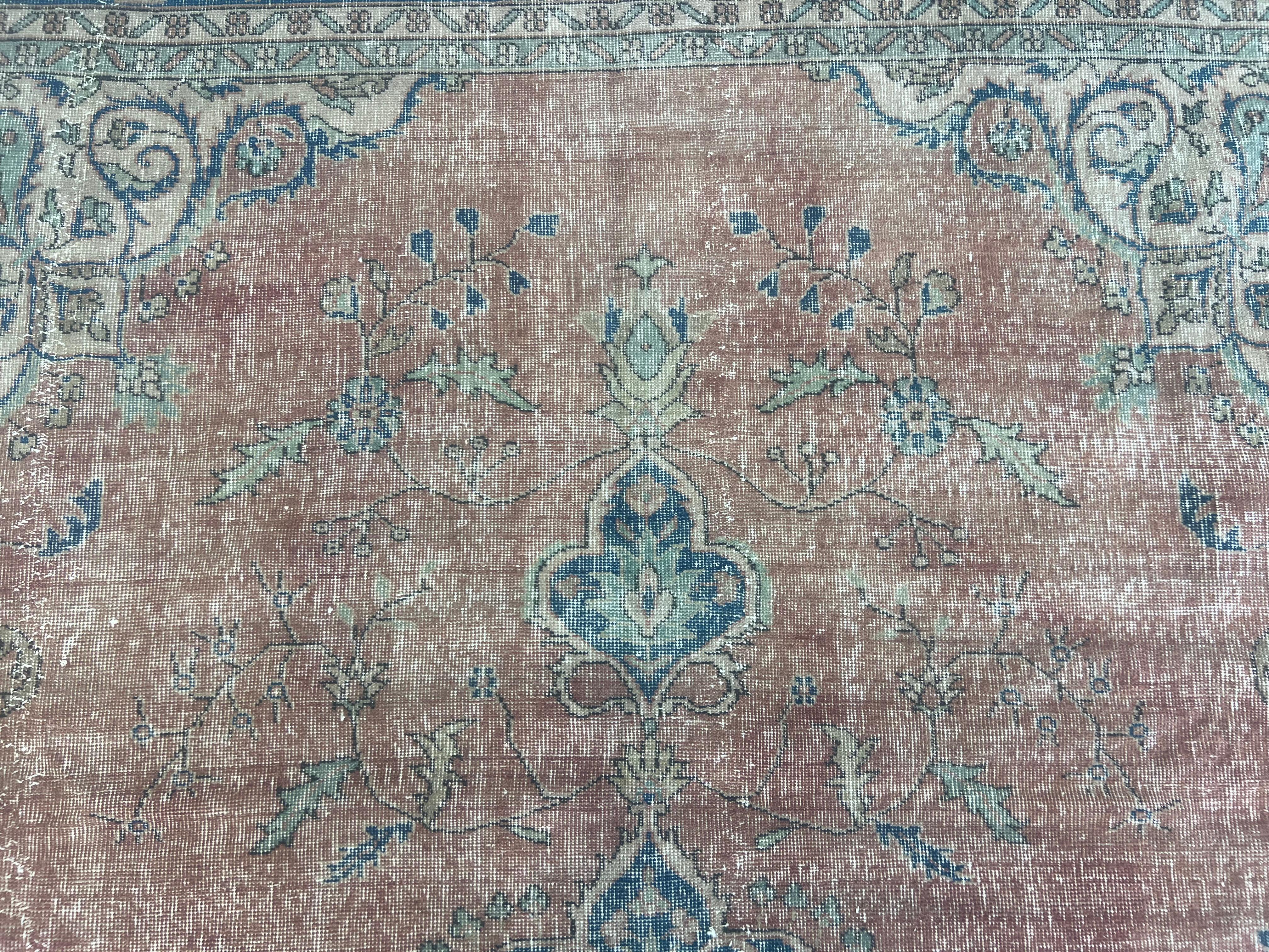 8.3x11.5 Ft One-of-a-Kind Vintage Area Rug, Traditional Handmade Turkish Carpet For Sale 8