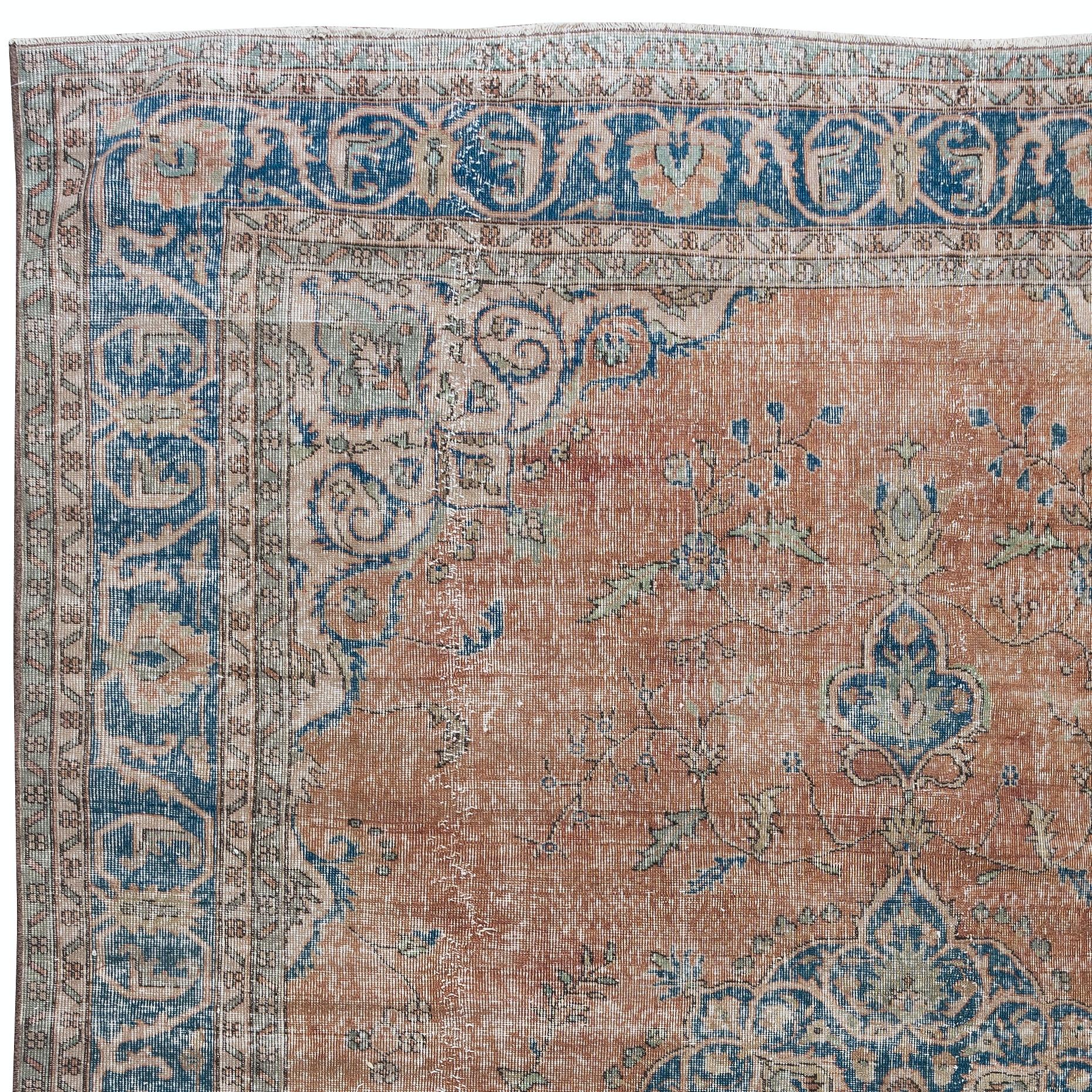 Hand-Woven 8.3x11.5 Ft One-of-a-Kind Vintage Area Rug, Traditional Handmade Turkish Carpet For Sale