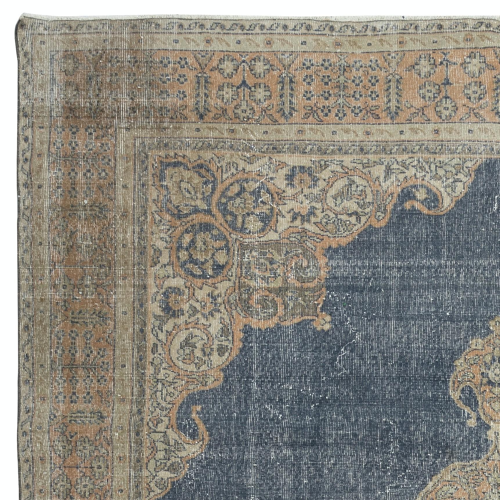 Hand-Knotted 8.3x11.7 Ft Vintage Handmade Wool Large Area Rug, One of a kind Turkish Carpet For Sale