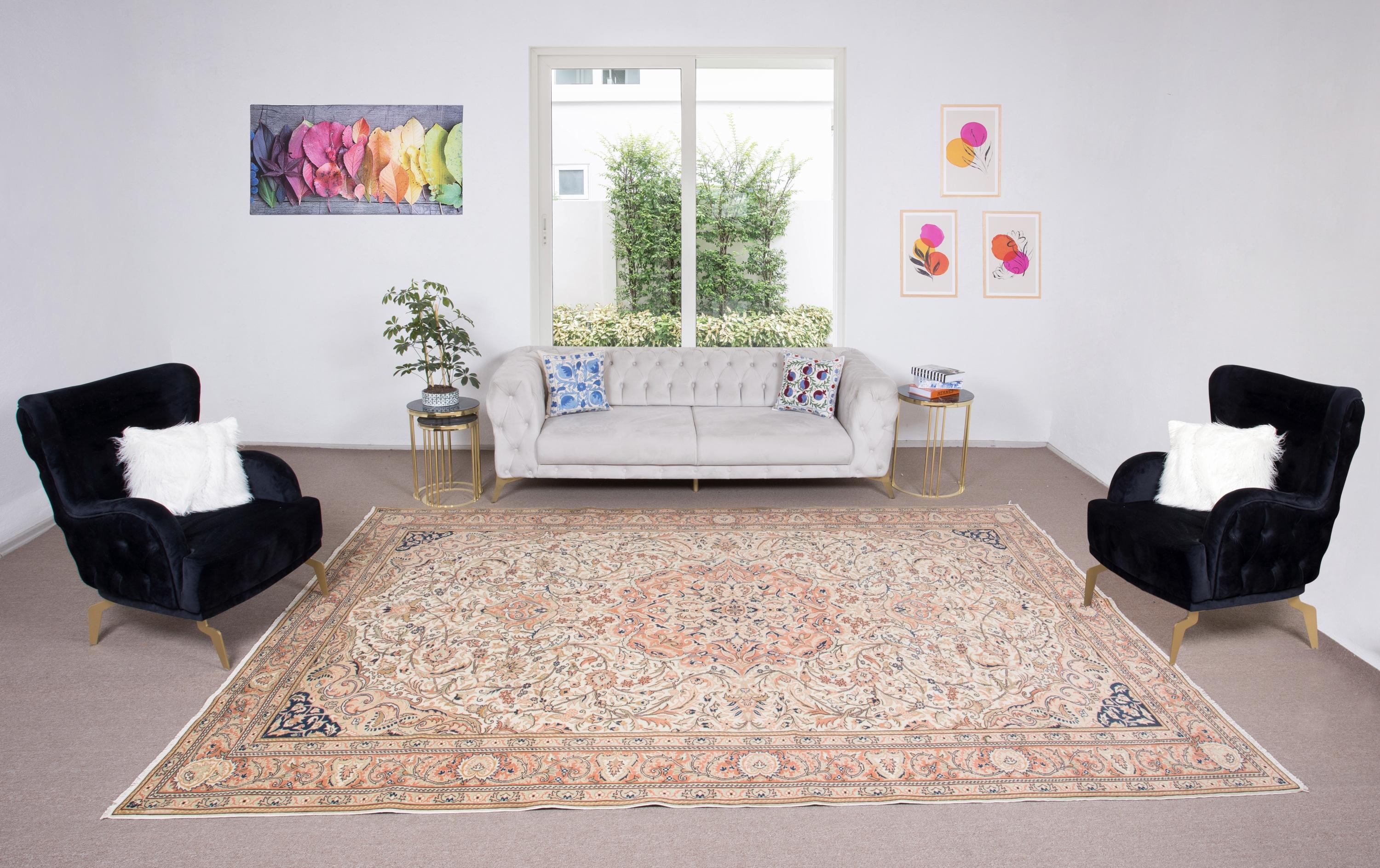 Country 8.3x12 Ft Tappeto moderno fatto a mano in lana turca Kayseri con disegno a medaglione in vendita