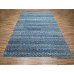 8'3"x9'10" Blue Kohinoor Herat Pattern Geometric Pattern Hand Knotted Wool Rug