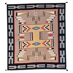8'3"x9'7" Beaver Brown Flat Weave Southwest Geometric Design Hand Woven Wool Rug
