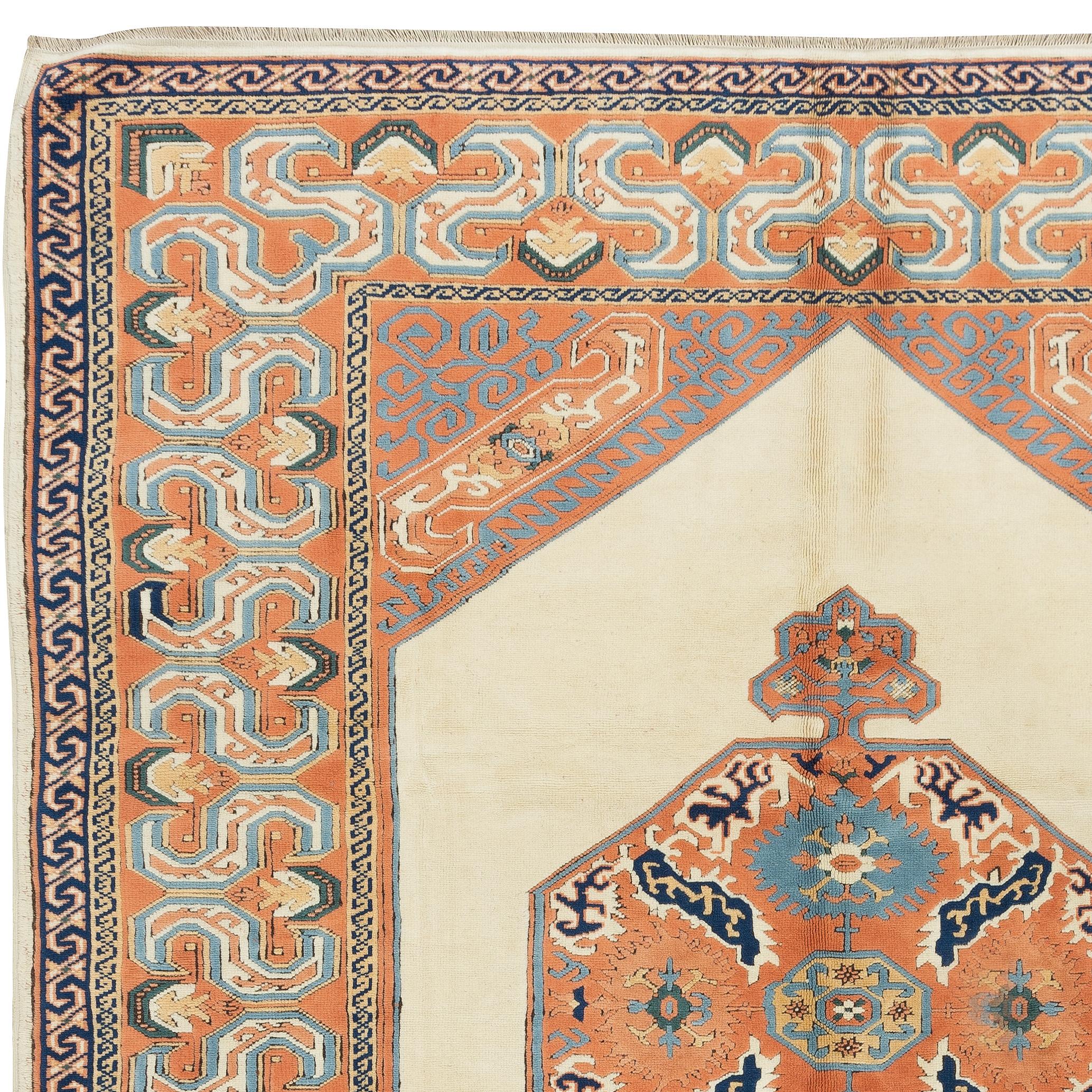 Alfombra turca hecha a mano, alfombra decorativa moderna, 100% lana Moderno en venta