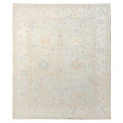 8
3"x9
8" Gray White Wash Peshawar with Oushak Design Hand Knotted Wool Rug