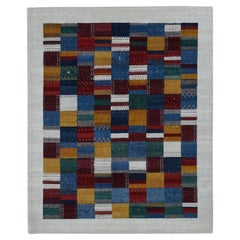 8
3 "x9
9" Marfil, Persa, Lana, Hand Made, Alfombra Lori Buft Gabbeh Diseño Patchwork