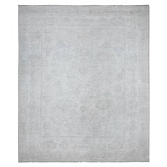 Tappeto Pacific Pearl White Faded Afghan Angora Oushak Oriental 8'3 "x9'9"