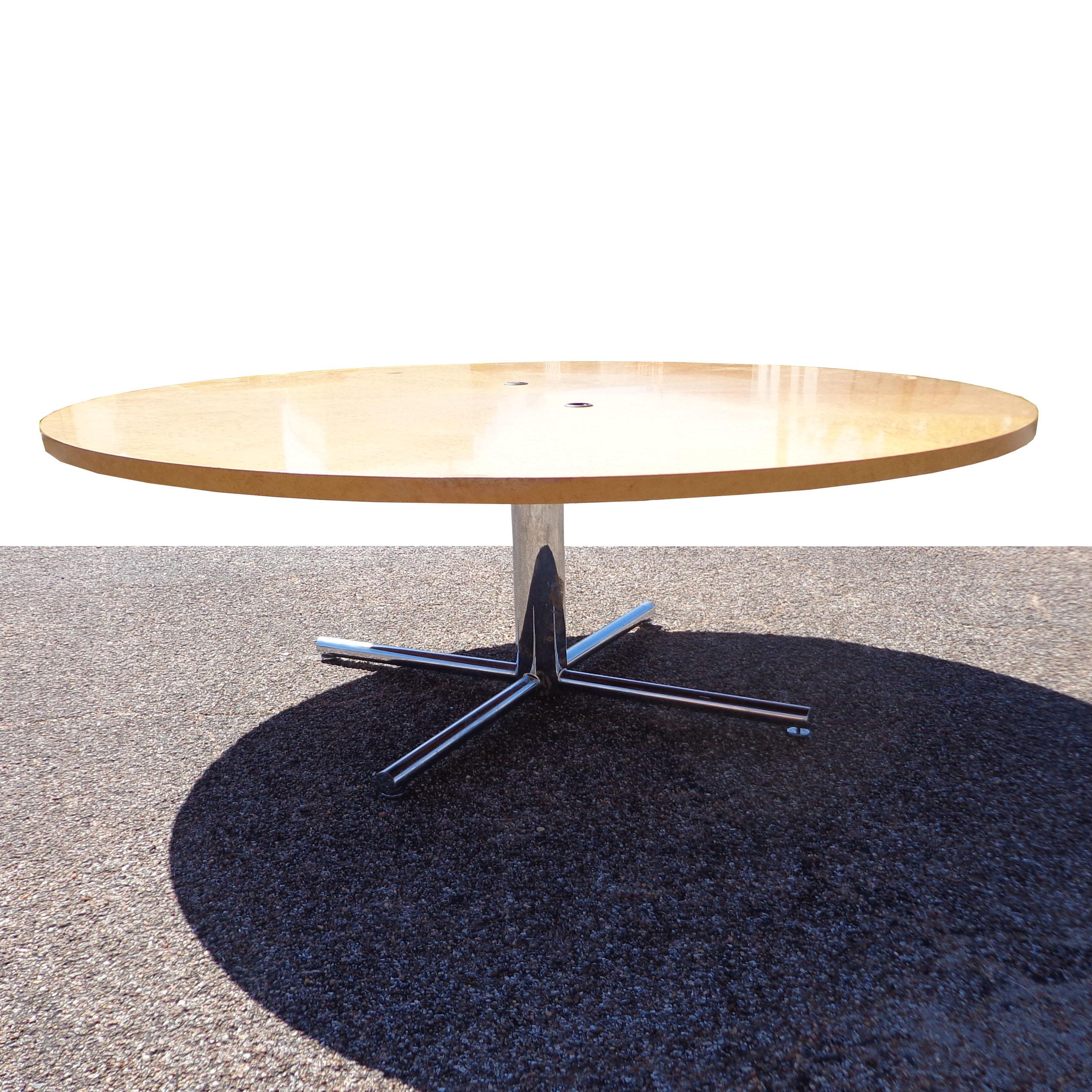Late 20th Century Birdseye Maple Knoll Reff Conference Table For Sale